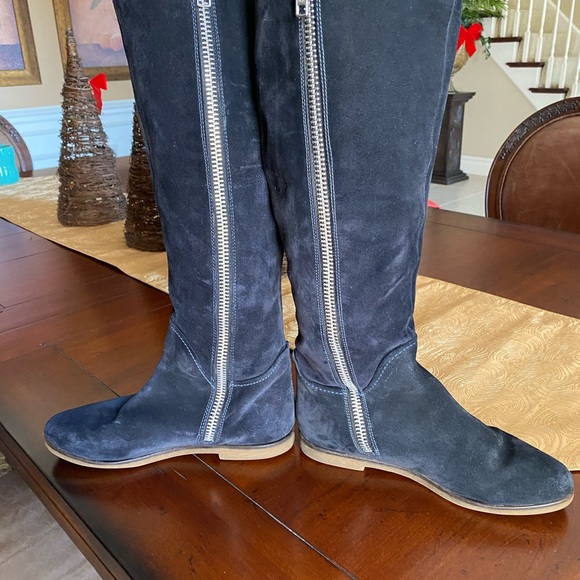 Ted Baker Black Tall Suede Zip Boots 10 - FLAWS - Picture 9 of 16